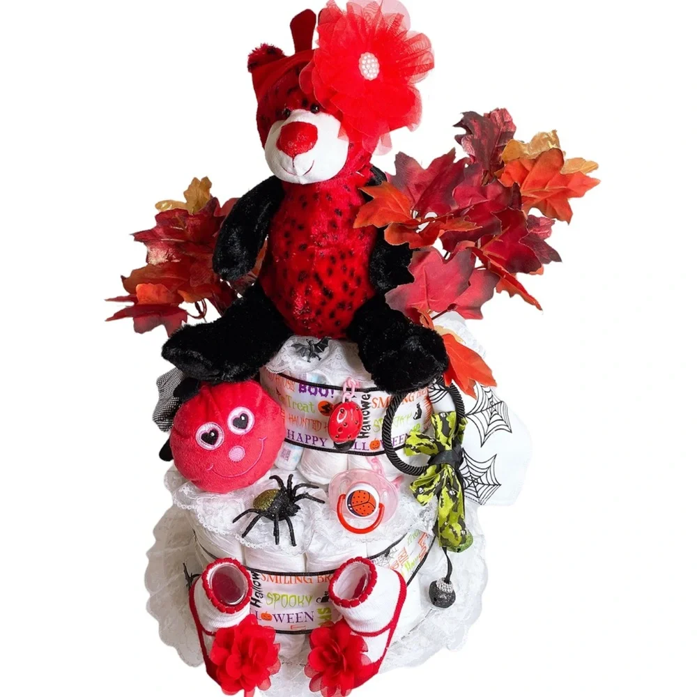 Ladybug Halloween Diaper Cake